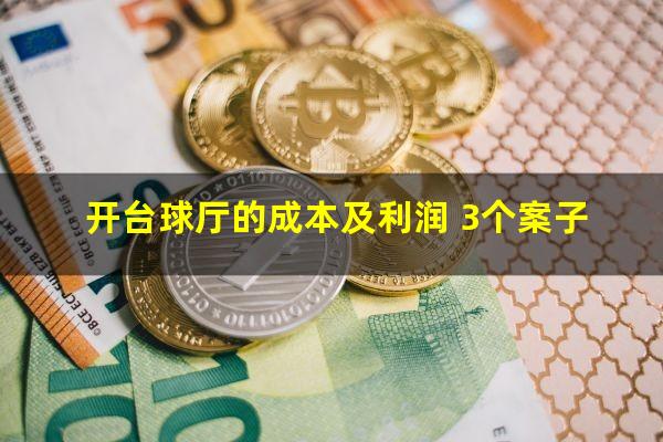 开台球厅的成本及利润 3个案子